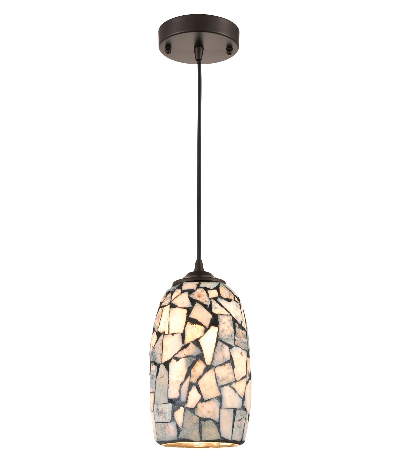 PENDANT ES Light Stone Mosaic Glass ELLIPSE OD136mm - GLAZE11