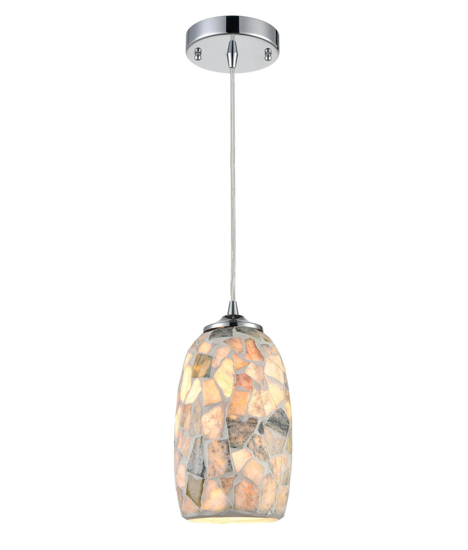PENDANT ES Light Stone Mosaic Glass ELLIPSE OD136mm - GLAZE11