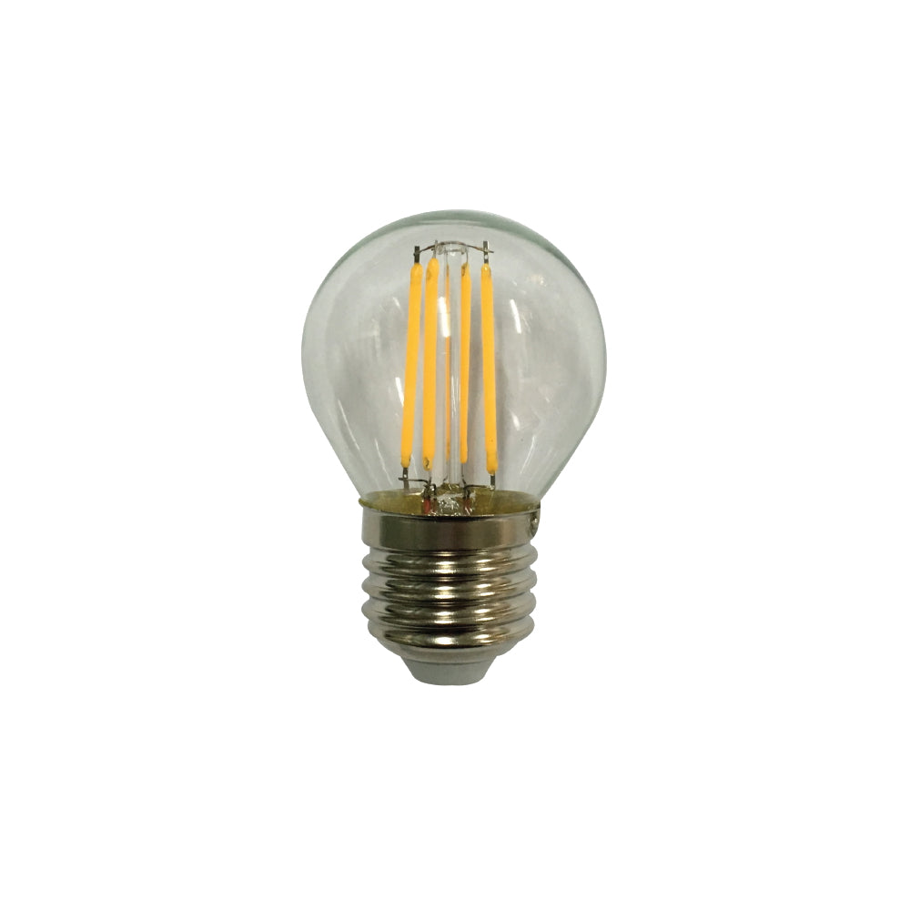 E27 G45 4w LED FANCY ROUND GLOBE CLEAR DIM 5000K - GL-FRF4LEDE27-85 - ARCK Electrical Wholesale Supplies
