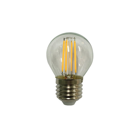E27 G45 4w LED FANCY ROUND GLOBE CLEAR DIM 5000K - GL-FRF4LEDE27-85 - ARCK Electrical Wholesale Supplies