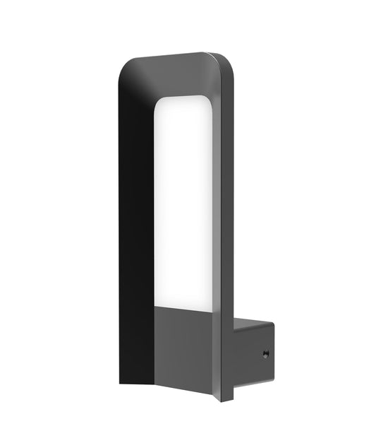 WALL S/M 9W RECT Dark Grey 3K IP54 Opal Diff 175.58 Lm - HATHOR1