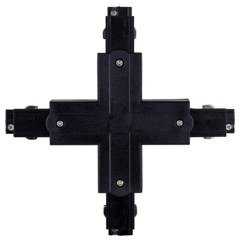 Three Circuit Track X-shape Connector Black - HCP-102300-XSC