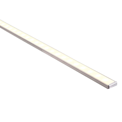 Silver 15x6mm Aluminium profile with diffuser kit per metre, (kit includes custom cut length + 2x Mounting clips per metre + 2x End Caps per Length) - HCP-4111506