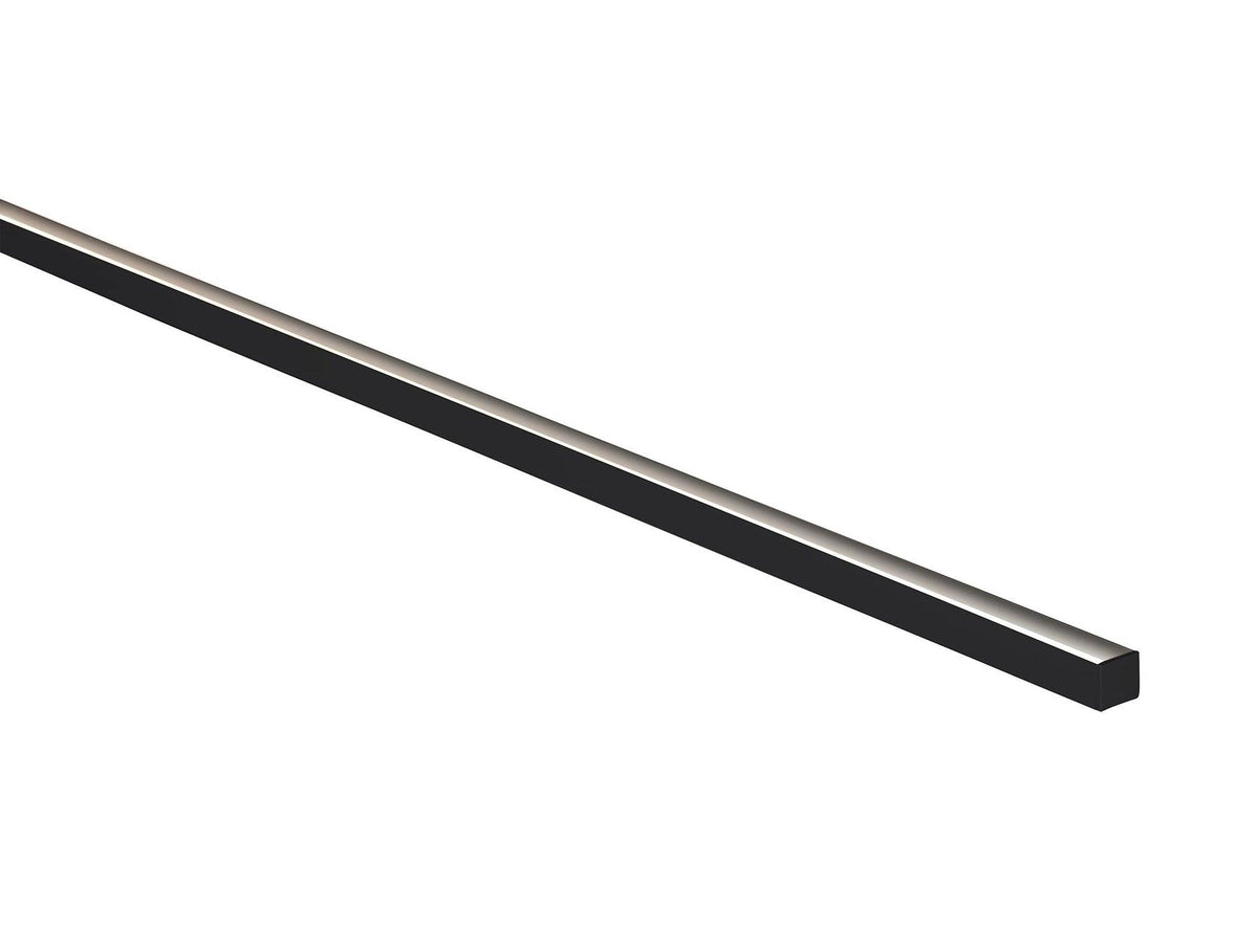 Black 16x15mm Aluminium profile with diffuser kit per metre, (kit includes custom cut length + 2x Mounting clips per metre + 2x End Caps per Length) - HCP-4121615
