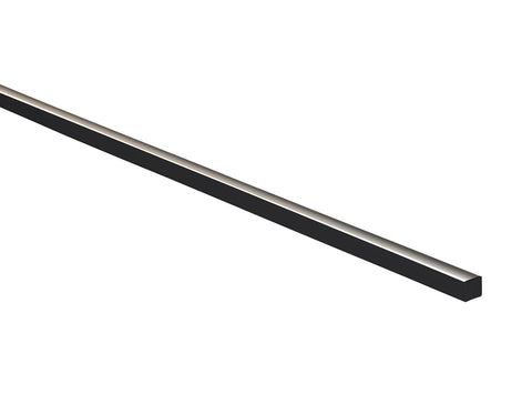 Black 16x15mm Aluminium profile with diffuser kit per metre, (kit includes custom cut length + 2x Mounting clips per metre + 2x End Caps per Length) - HCP-4121615