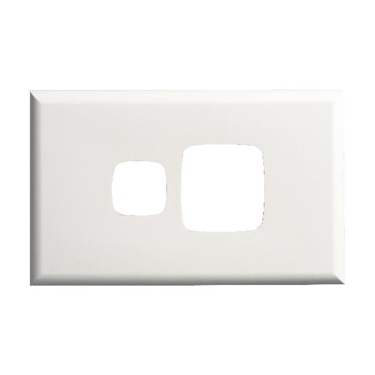 HPM GPO Cover Plate Flush/Clip-On Mount 1 Gang Horizontal For HPM XL787 Outlet White Electric - XL787PLWE - ARCK Electrical Wholesale Supplies