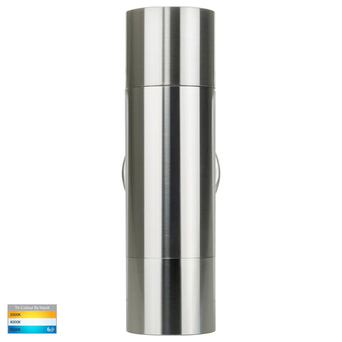 Tivah 316 Stainless Steel TRI Colour Up & Down Wall Pillar Lights MR16 - HV1007MR16T