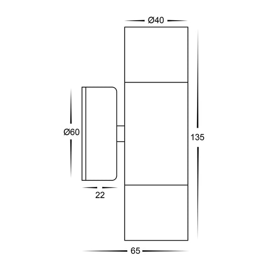 Mini Tivah 316 Stainless Steel Up & Down Wall Pillar Lights - HV1007MR11NW