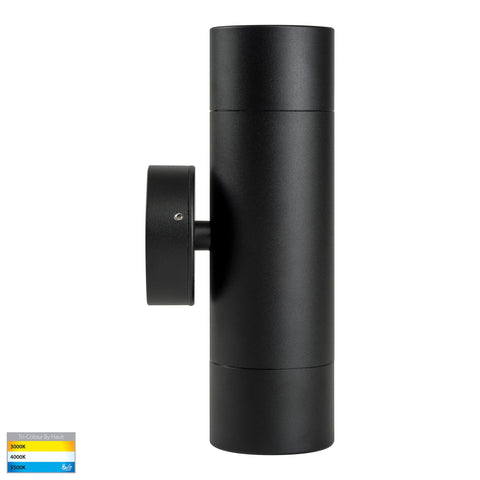 Maxi Tivah Aluminium Black TRI Colour Up & Down Wall Pillar Lights - HV1028T