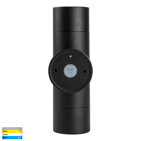 Maxi Tivah Aluminium Black TRI Colour Up & Down Wall Pillar Lights - HV1028T