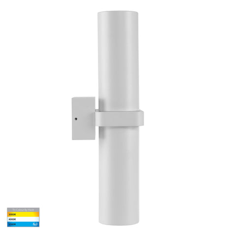 Luz White TRI Colour Double Up & Down Wall Pillar Lights - HV10392T