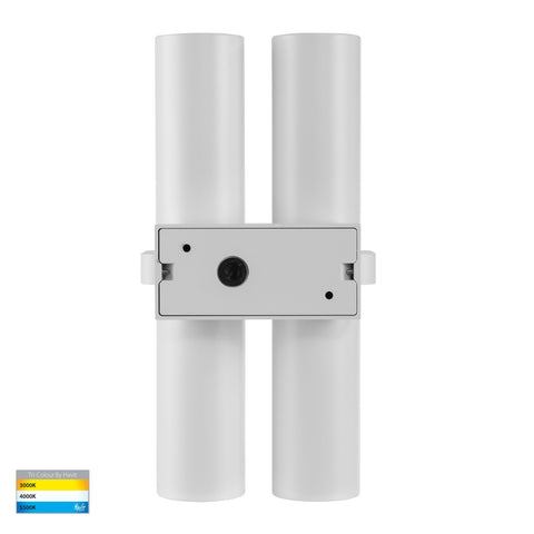 Luz White TRI Colour Double Up & Down Wall Pillar Lights - HV10392T