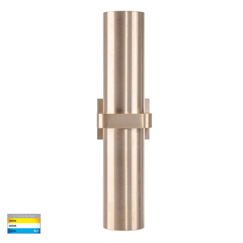 Luz Solid Brass TRI Colour Single Up & Down Wall Pillar Lights - HV10591T