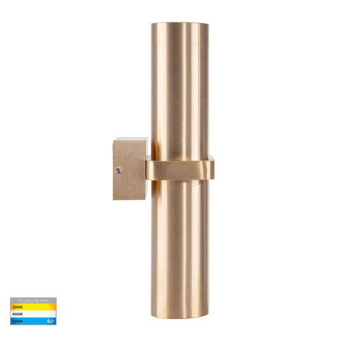 Luz Solid Brass TRI Colour Double Up & Down Wall Pillar Lights - HV10592T