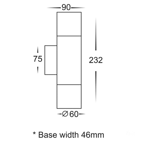 Up & Down Wall Pillar Light Stainless Steel - HV1071T