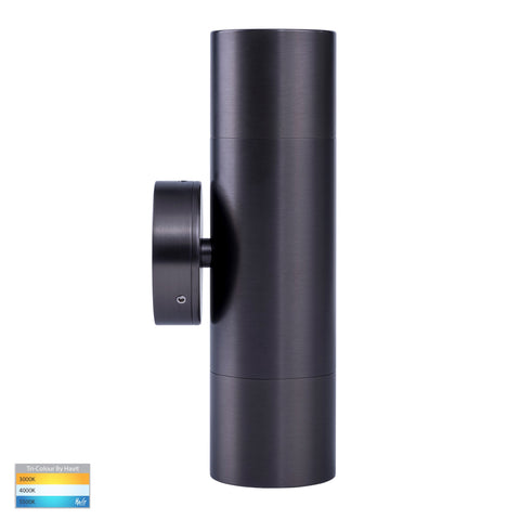 Tivah Solid Brass Graphite Coloured TRI Colour Up & Down Wall Pillar Lights - HV1077MR16T