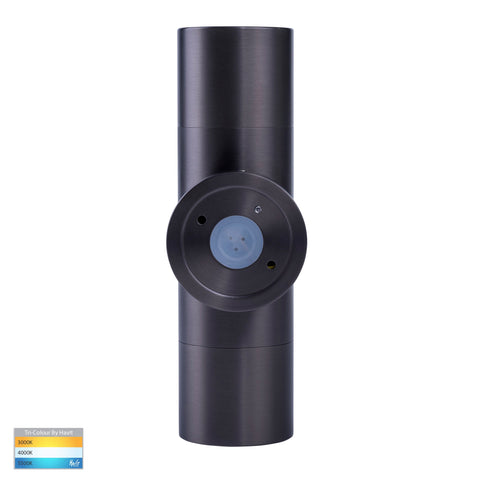 Tivah Solid Brass Graphite Coloured TRI Colour Up & Down Wall Pillar Lights - HV1075T