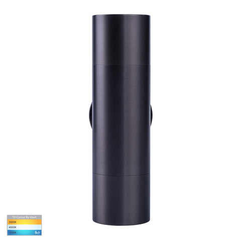 Tivah Solid Brass Graphite Coloured TRI Colour Up & Down Wall Pillar Lights - HV1077MR16T