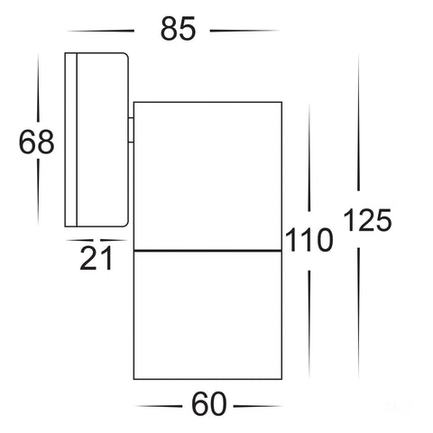 Single Fixed Wall Pillar Light Solid Copper - HV1115T