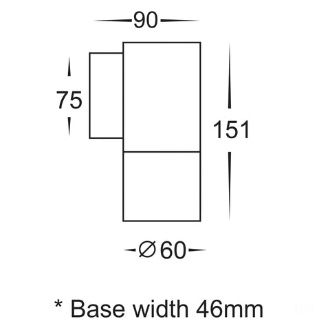Single Fixed Wall Pillar Light Stainless Steel - HV1171T
