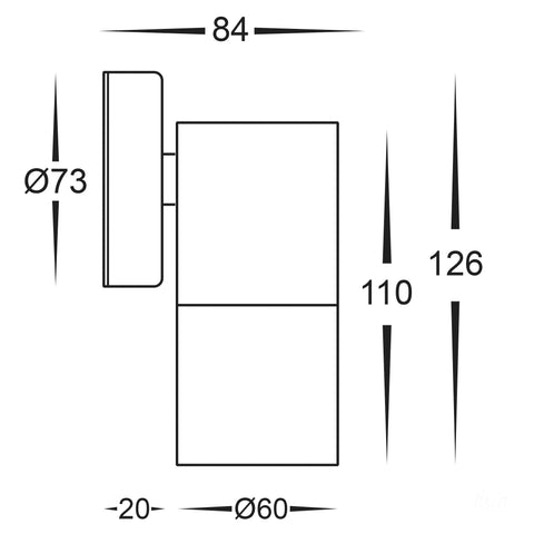 Single Fixed Wall Pillar Light Stainless Steel - HV1172T
