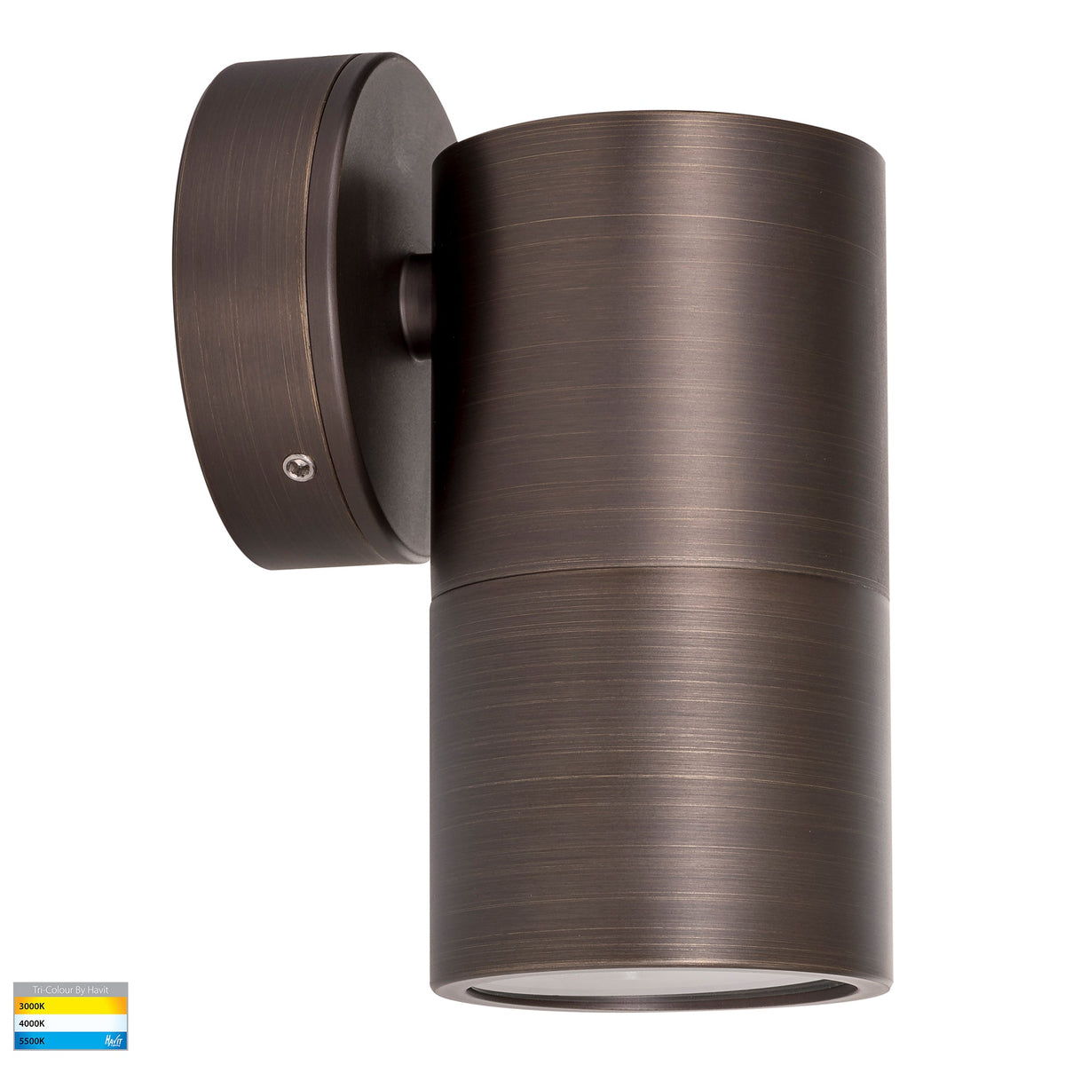 Single Fixed Wall Pillar Light Antique Brass - HV1195T