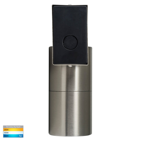 Piaz Stainless Steel TRI Colour Single Adjustable LED Wall Pillar Light - HV1271T