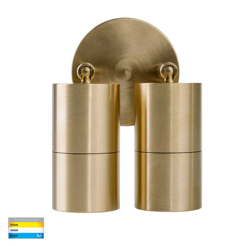Tivah Solid Brass TRI Colour Double Adjustable Wall Pillar Lights - HV1357GU10T