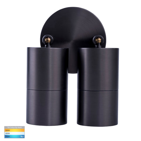 Tivah Solid Brass Graphite Coloured TRI Colour Double Adjustable Wall Pillar Lights - HV1375T