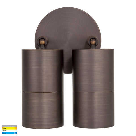 Double Adjustable Wall Pillar Light Antique Brass - HV1395T