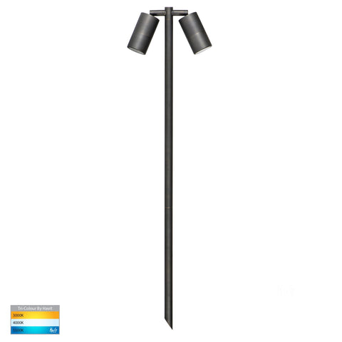 Double Adjustable Spike Spotlight - 1000mm Spike Antique Brass - HV1405T-AB