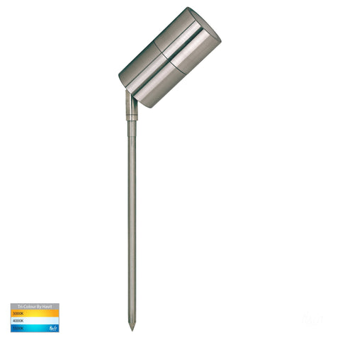 Fortis Stainless Steel TRI Colour Single Adjustable LED Spike Light - HV1409T