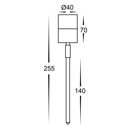 HV1426NW-BLK- Mini Tivah Aluminium Black 3w MR11 Garden Spike Light - HV1426NW-BLK