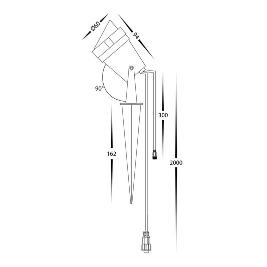 Spitze Black 3w WIFI RGBCW LED Garden Spike Light  - HV1428RGBCW