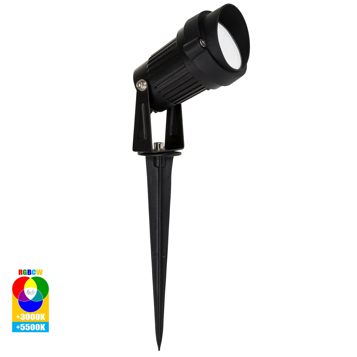 Spitze Black 3w WIFI RGBCW LED Garden Spike Light  - HV1428RGBCW