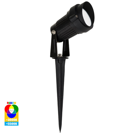 Spitze Black 3w WIFI RGBCW LED Garden Spike Light  - HV1428RGBCW