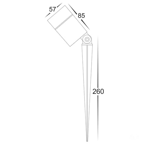 Oasis Black 7w TRI Colour LED Garden Spike Light - HV1429T-7W