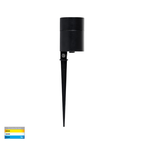 Oasis Black 12w TRI Colour LED Garden Spike Light - HV1429T-12W