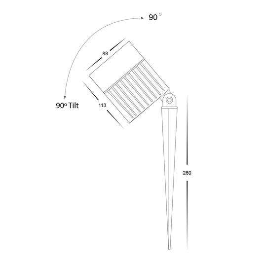 Oasis Black 24w LED Garden Spike Light - HV1429T-24W