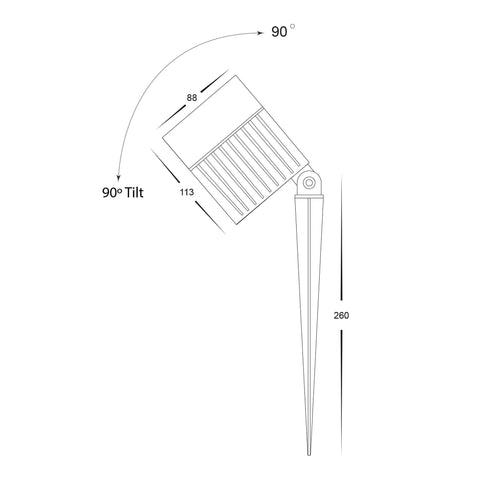Oasis Black 24w LED Garden Spike Light - HV1429T-24W