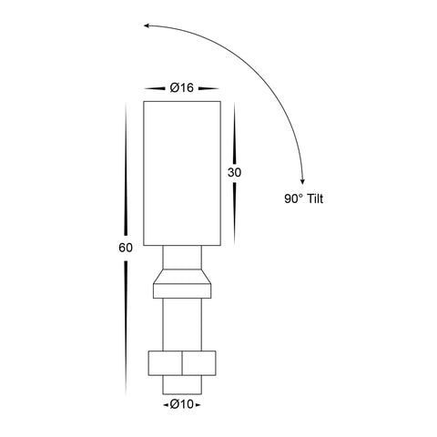 Spar Aluminium White Spike or Surface Mounted Spot Light - HV1433T-WHT