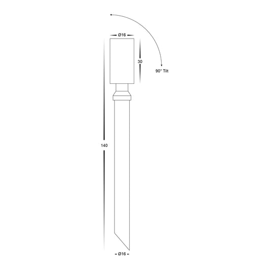 Spar Aluminium White Spike or Surface Mounted Spot Light - HV1433T-WHT