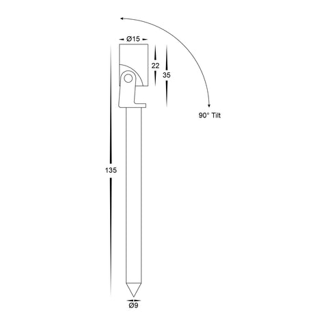 Spar Aluminium Black Spike or Surface Mounted Spot Light - HV1434T-BLK