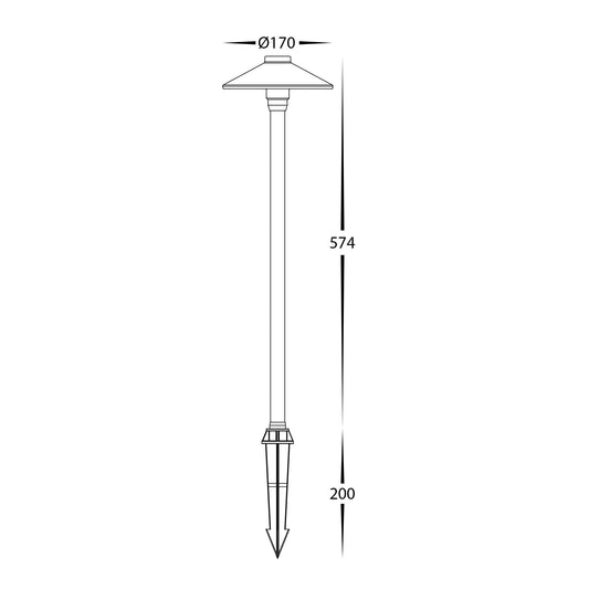 Polari Solid Copper 3w LED Garden Spike Light - HV1452T-CP