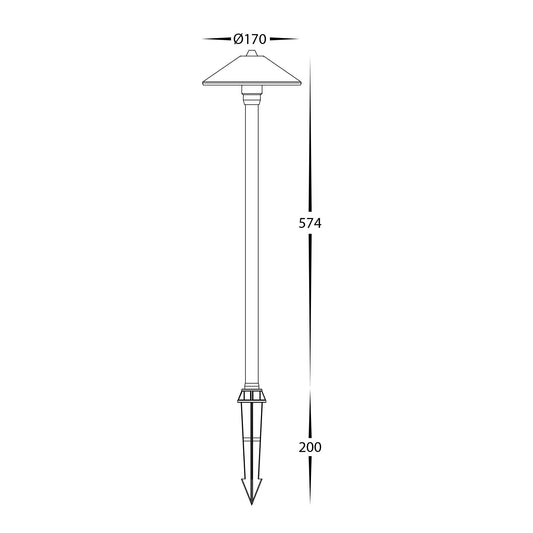 Bitta Solid Copper 3w LED Garden Spike Light - HV1453T-CP