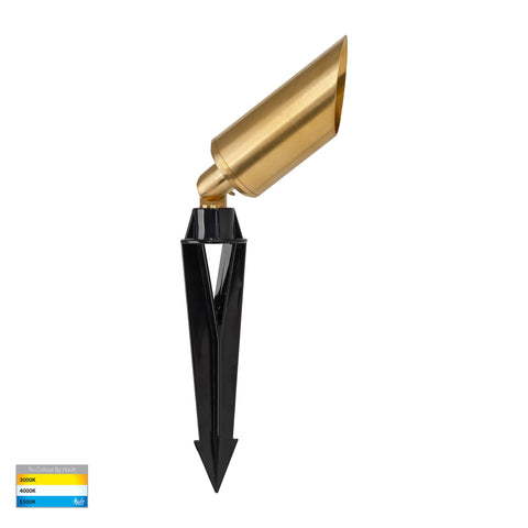 Shawl Solid Brass 5w LED Garden Spike Light - HV1458T-BR