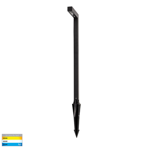 HV1459T-BLK- Nedia Square 7w Tri Colour Aluminium Black Garden Spike Light - HV1459T-BLK