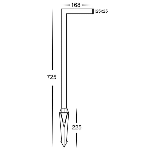 HV1459T-BLK- Nedia Square 7w Tri Colour Aluminium Black Garden Spike Light - HV1459T-BLK
