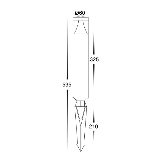 Divad Aluminium Black LED Garden Spike Light - HV1488T-BLK