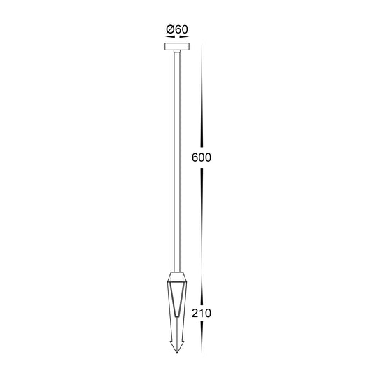 Vertex Aluminium Black LED Bollard Spike Light - HV1511T-BLK-24V